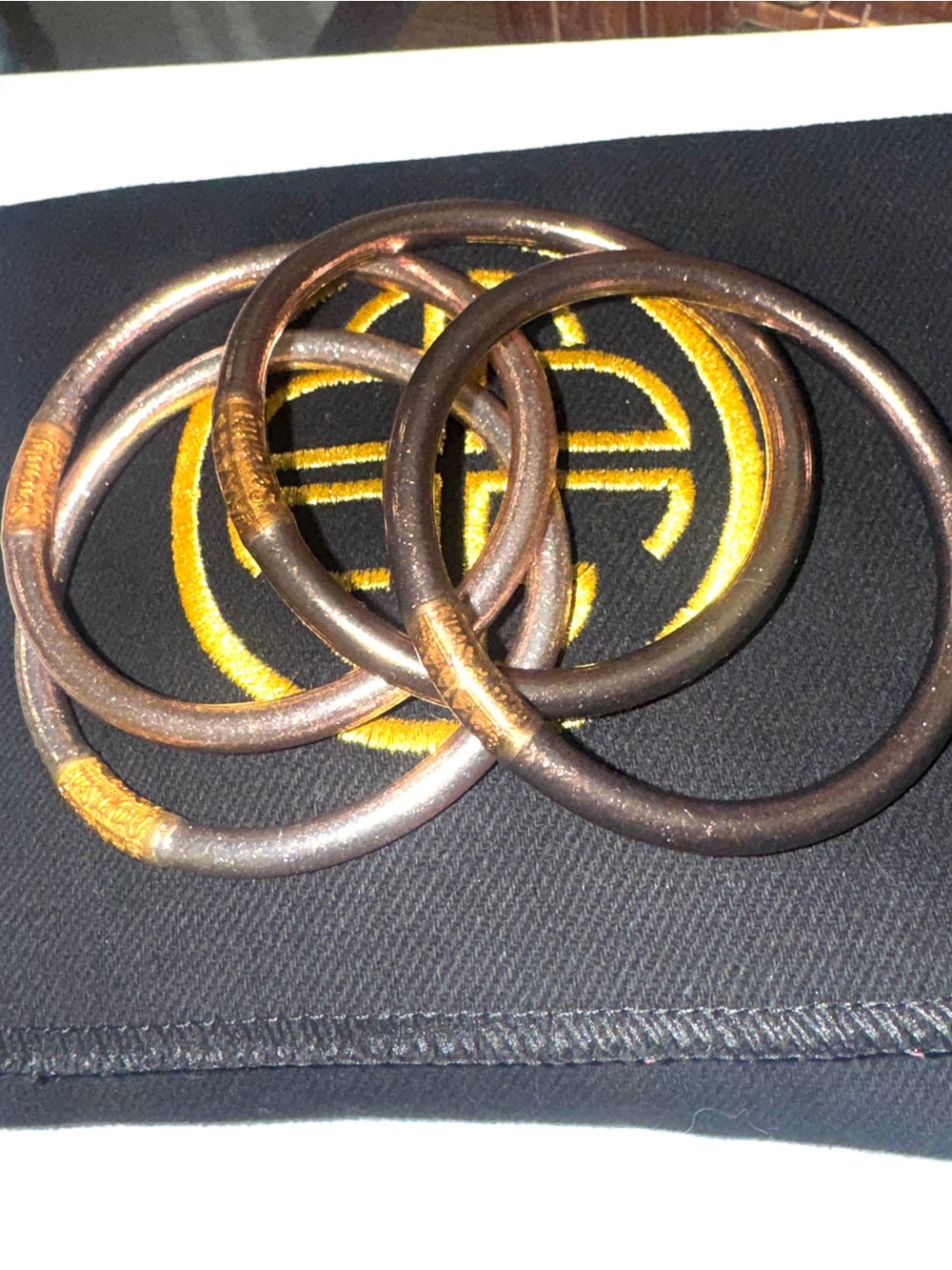 Budhagirl bangles Fawn~Rose Gold & Gold Stackable Bangle Set. size Medium. - Picture 11 of 11